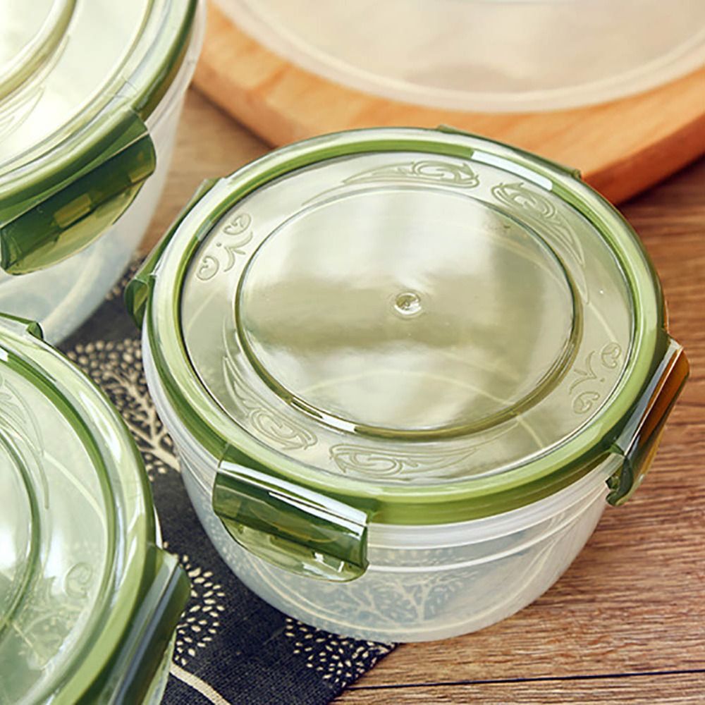 Meal Prep Glass Containers Oven Safe - 1/4Pcs Safe Plastic Round Storage Box