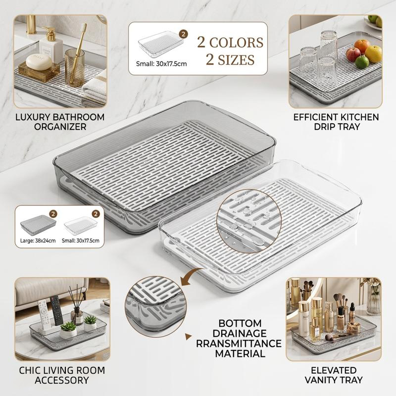 Meal Prep Organizer - Double-Layer Rectangle Plastic Dish Drainer Hot