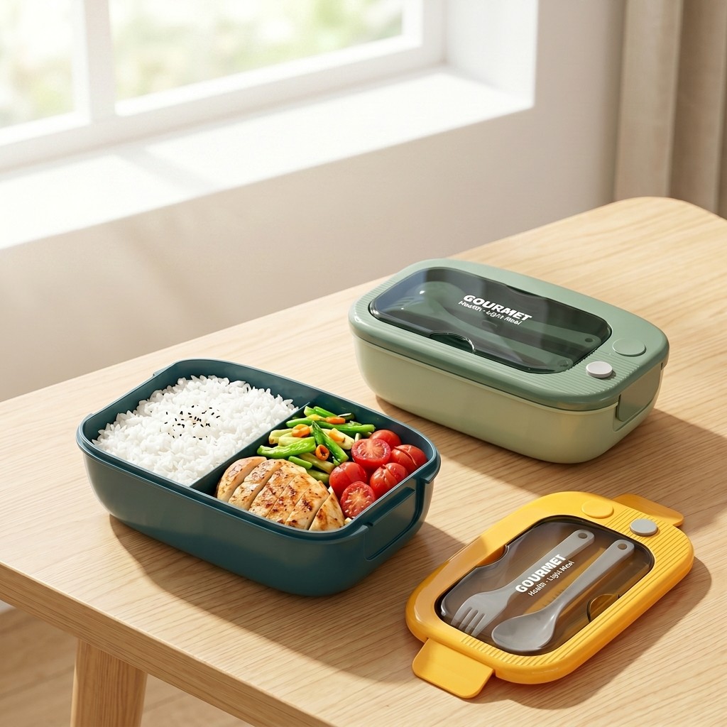Meal Prep Dinners - Microwavable Plastic Bento Box 2 Compartment