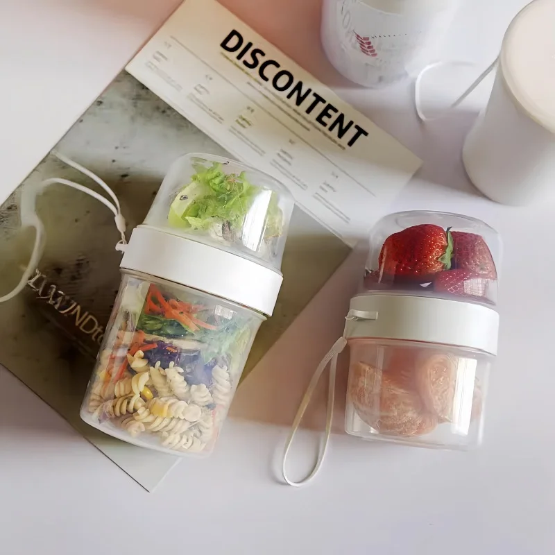 Meal Prep Yogurt Containers - Breakfast Oatmeal Cereal Nut Yogurt Salad