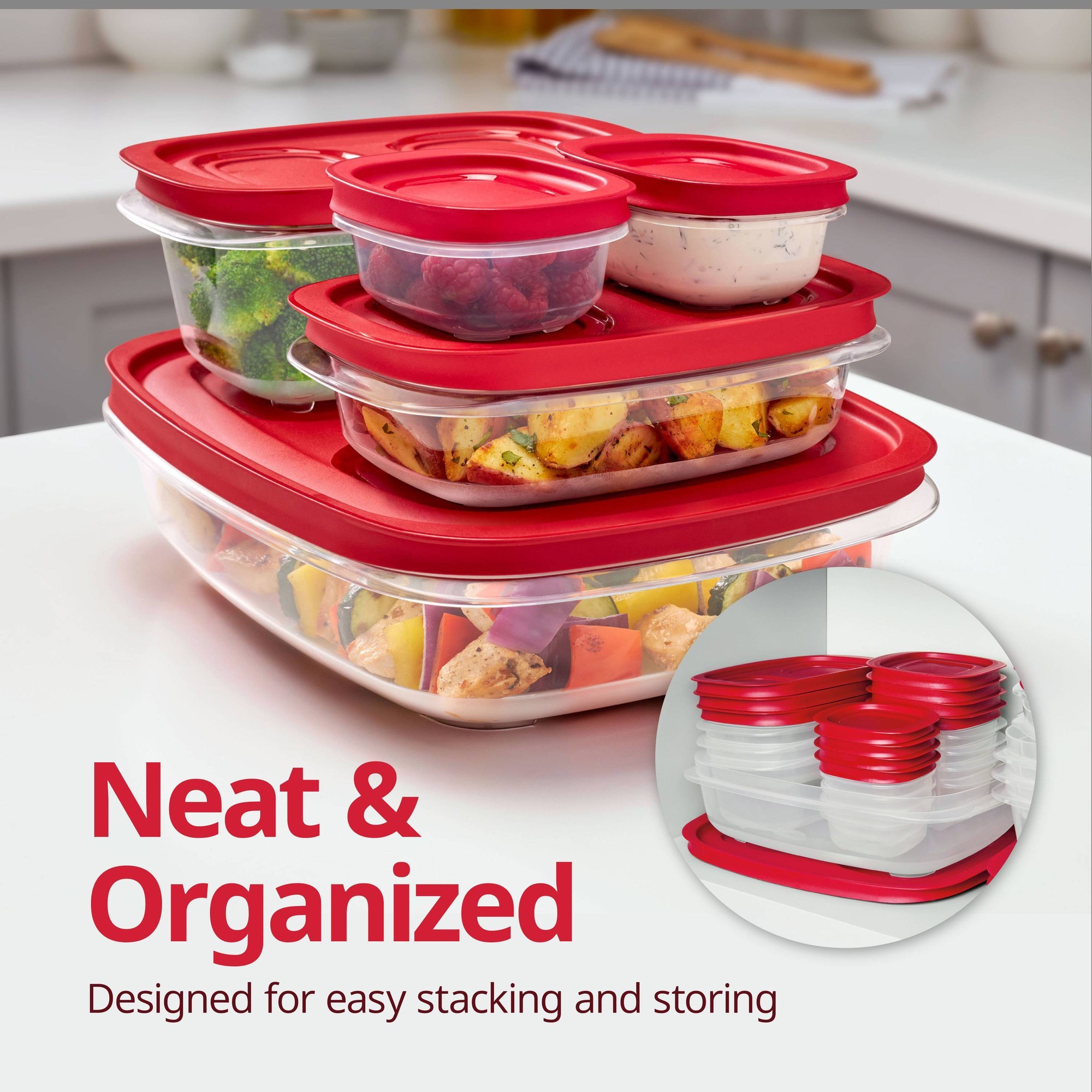 Red Rectangular Food Storage C - огляд і ціна Meal Prep Organizer
