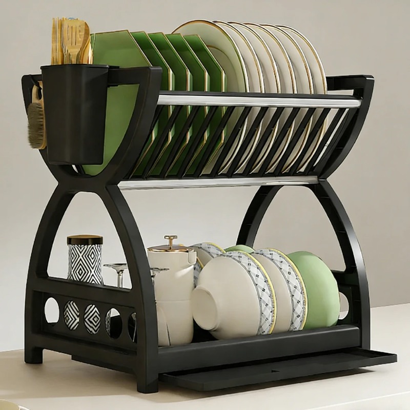 2 Tier Dish Drying Rack Kitche - огляд і ціна Meal Prep Organizer