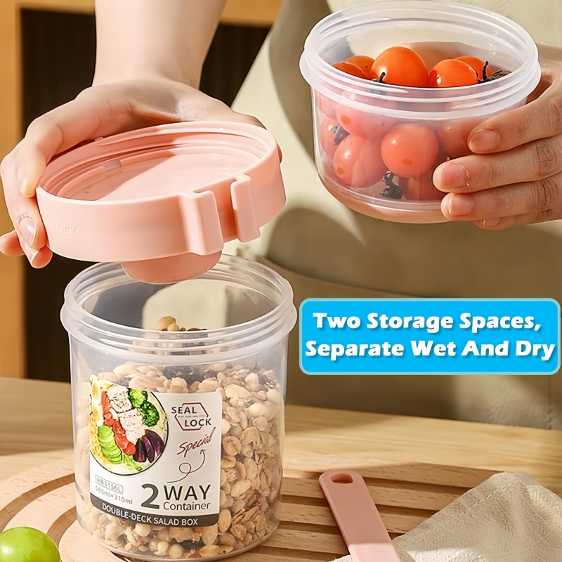 Portable Salad Cup Double Oatm - огляд і ціна Meal Prep Yogurt Containers