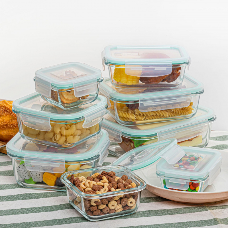 8Pcs Sealed Glass Food Storage - огляд і ціна Meal Prep Glass Containers Oven Safe