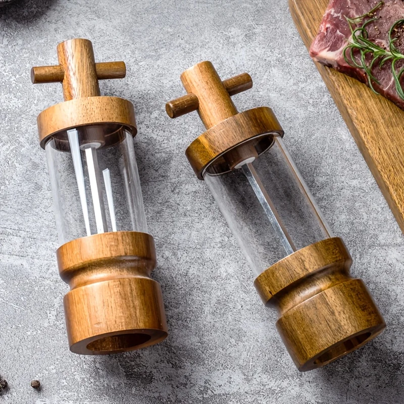 Acacia Wood Manual Black Peppe - огляд і ціна Herb Keeper Bottle