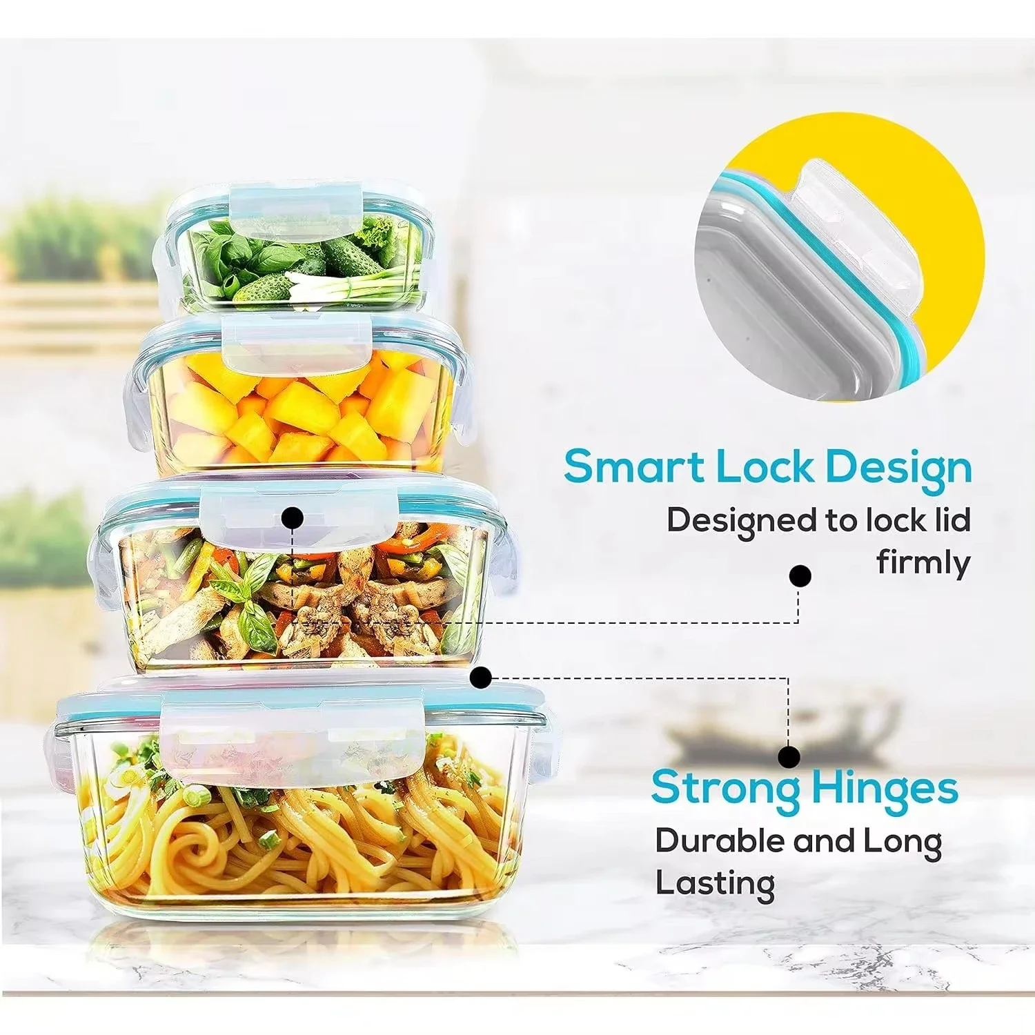 Glass Lunch Box Food Storage C - огляд і ціна Meal Prep Glass Containers Oven Safe