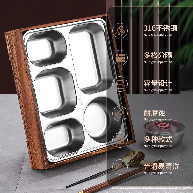 Black Walnut Bento Box with Di - огляд і ціна Meal Prep Korean