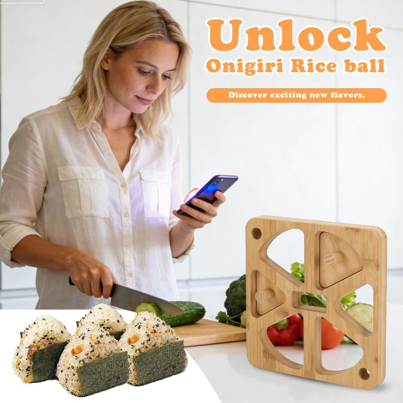 Wooden Onigiri Rice Ball Mold  - огляд і ціна Meal Prep Rice